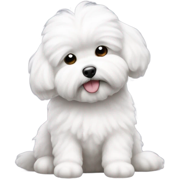 Bichon Maltese sleeping emoji