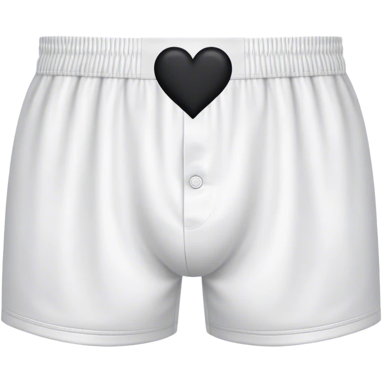 Black heart patterned white pair of boxers emoji