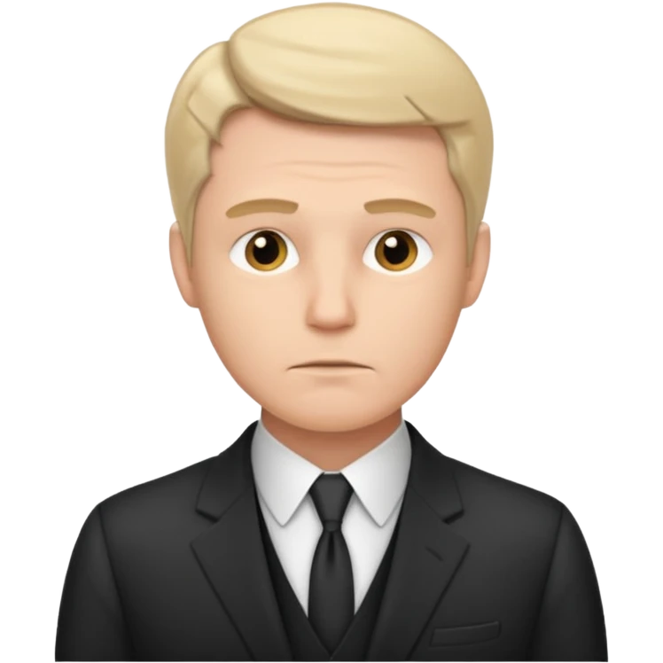 white man in formal suit in thought emoji