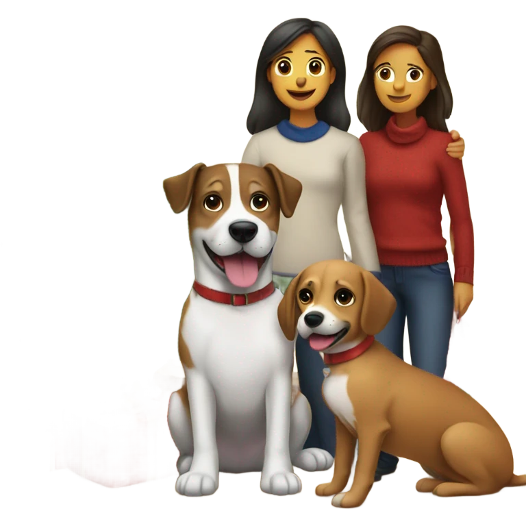 A Dog With A Family At Christmas  emoji
