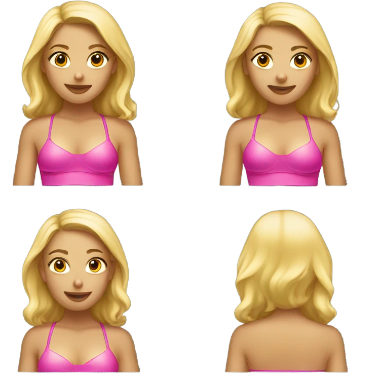 Blonde girl with pink bikini  emoji