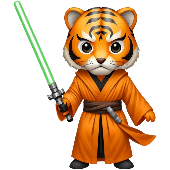 Star Wars tiger face with lightsaber and Jedi robe for Twitch emote emoji