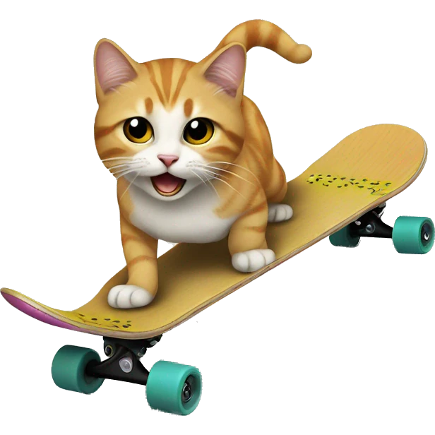 Cat emoji on a skateboard  emoji