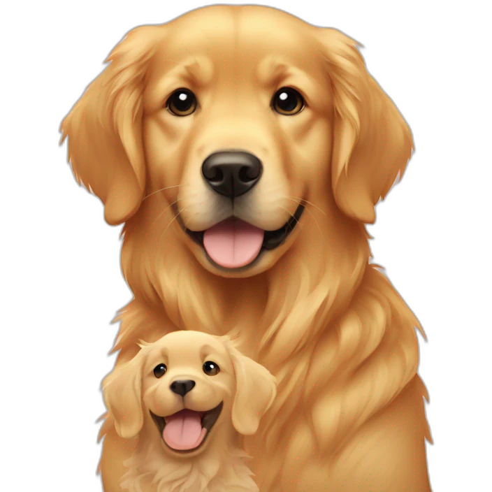 golden retriever and a baby emoji