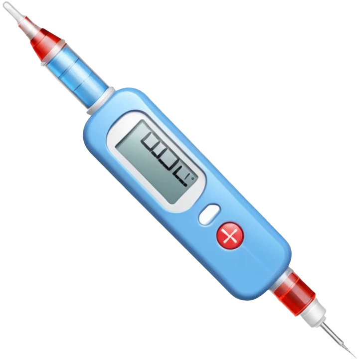 insulina e medidor de glicose e seringa com agulha emoji
