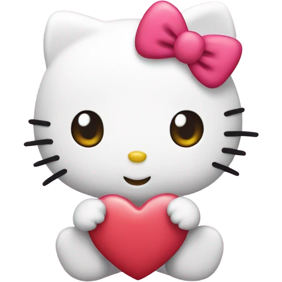 Hello kitty with a heart emoji