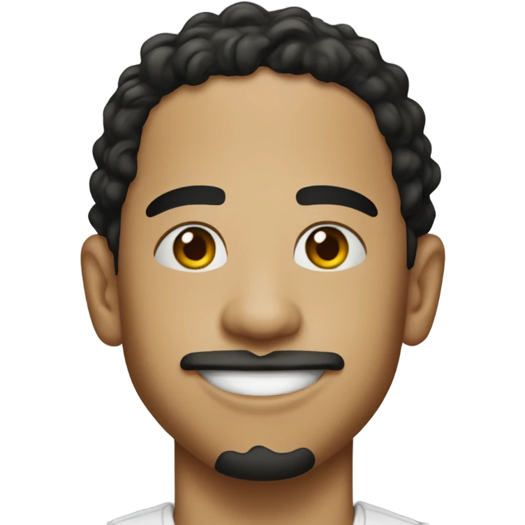 Anthony Ramos with facial hair smiling emoji