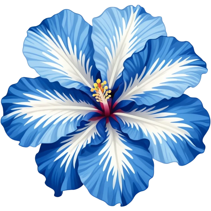 Blue-white hibiscus flower emoji