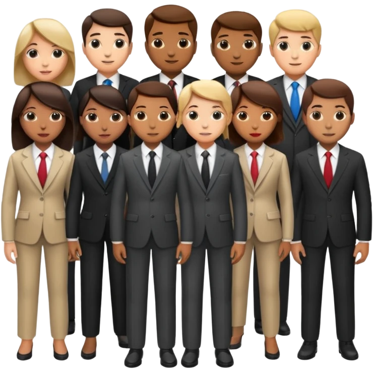 lots of people in suits on the cover of the textbook emoji