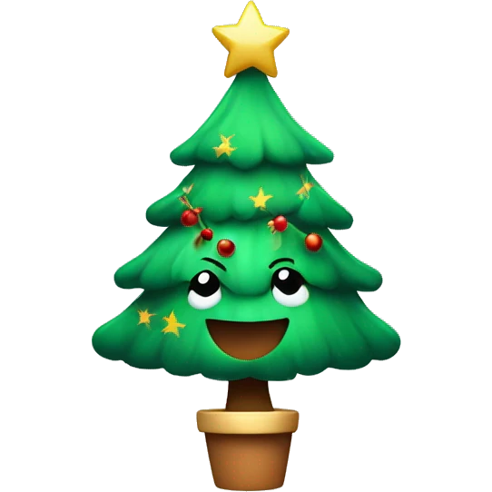 Cute Christmans tree dancing emoji
