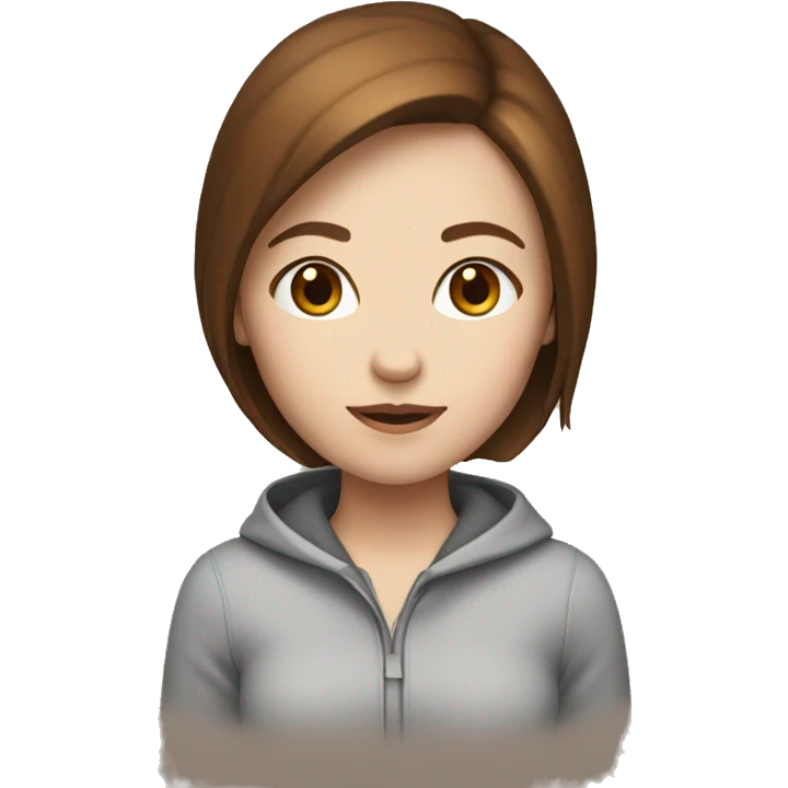 Girle with white skin and brown hair  emoji
