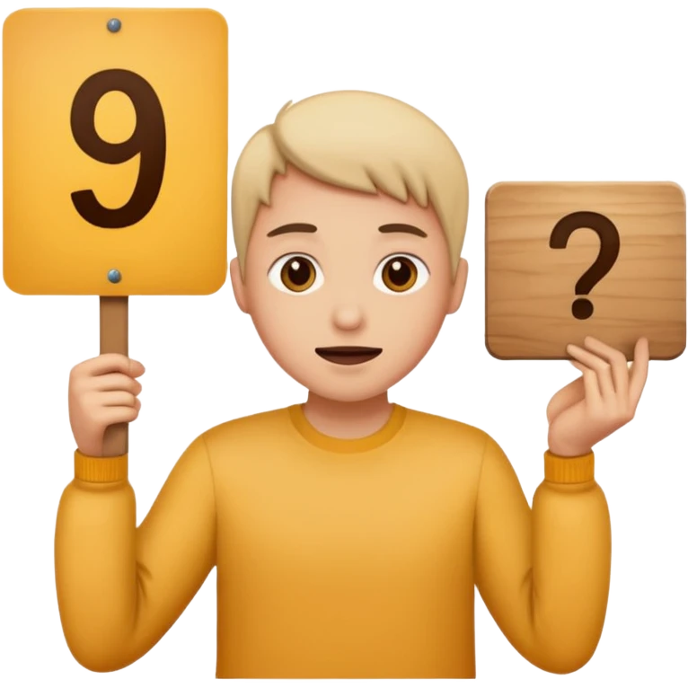 jury with outstretched hand holding a sign that says 9, simple, expressive, no visible face emoji