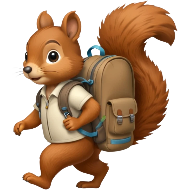 a squirrel walking with a backpack
 emoji