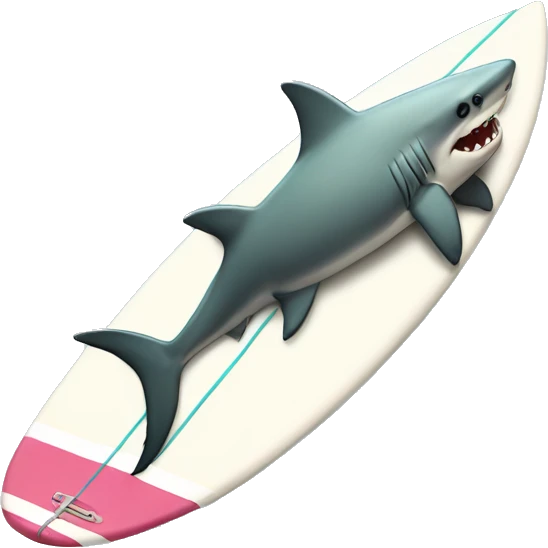 A shark on a surfboard emoji