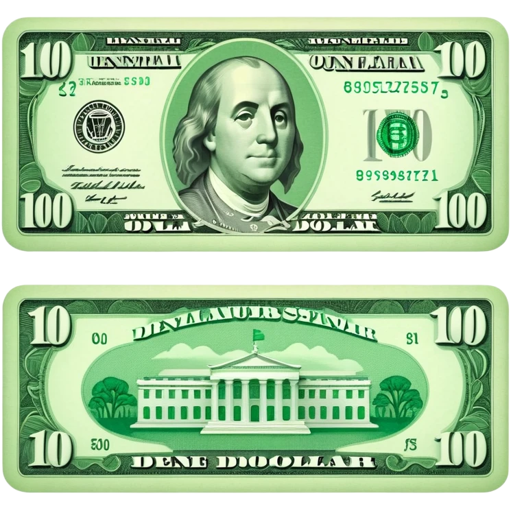 $100 rectangular dollar bill emoji