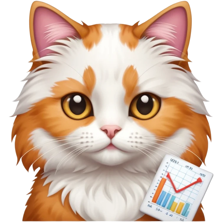 Graph chart being held by a cat emoji
