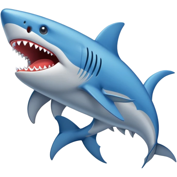 Un tiburón con zapatillas azules  emoji