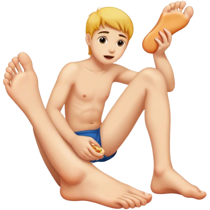 Human eating their foot emoji