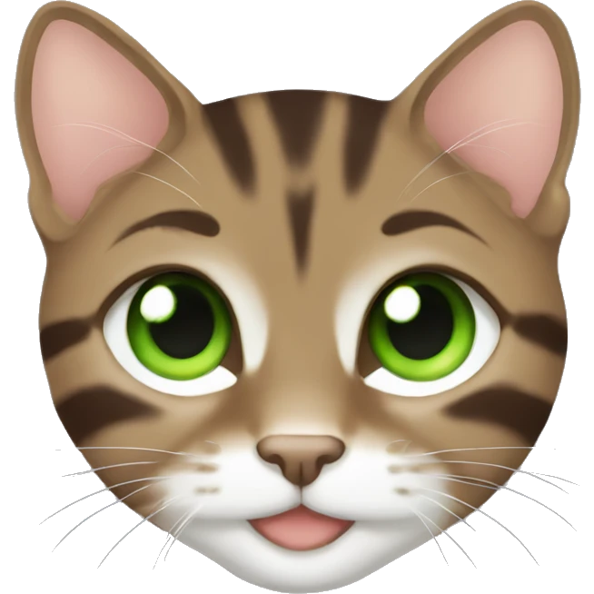 extremely cute brown tabby kitten with green eyes emoji