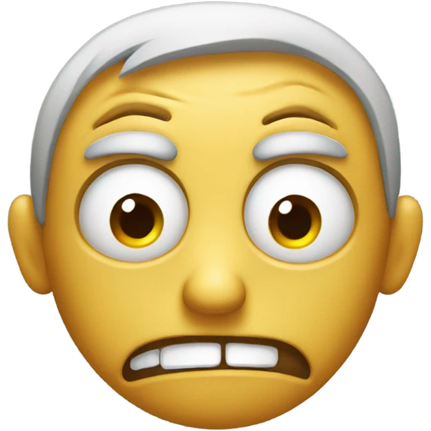Scary face that looks confused emoji