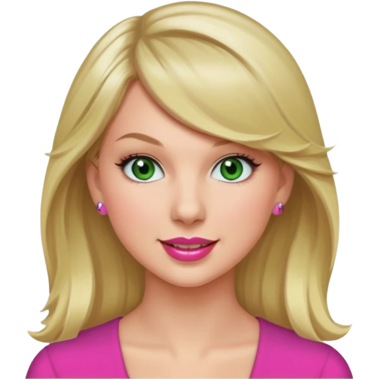 Smiling taylor swift green eyes long blonde hair pink lips emoji
