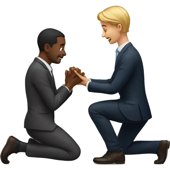 man kneeling for a proposal emoji
