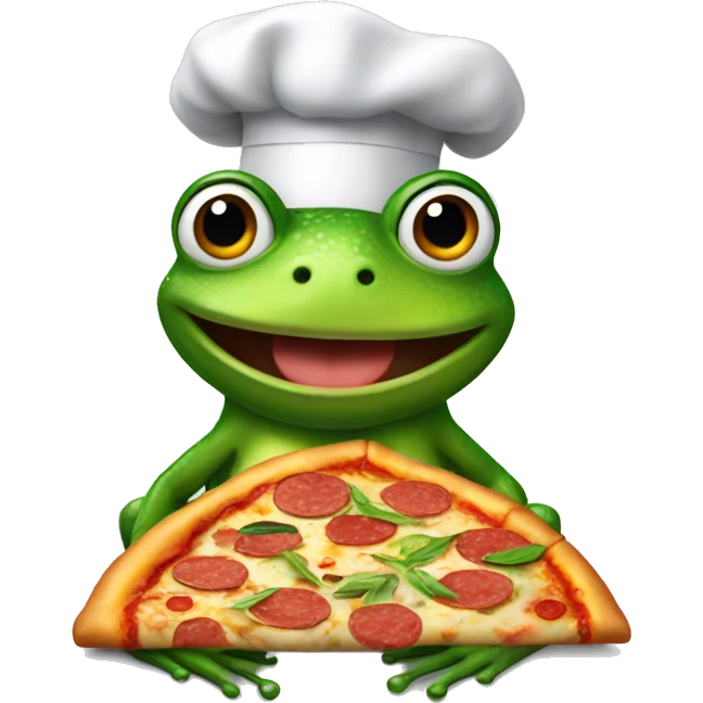 Frog as a pizza chef emoji