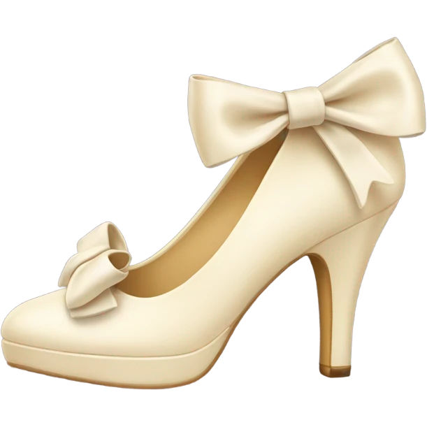 Cream Heels with bow emoji