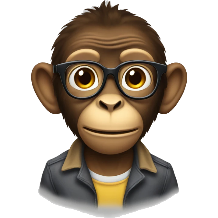 Nerdy monkey emoji