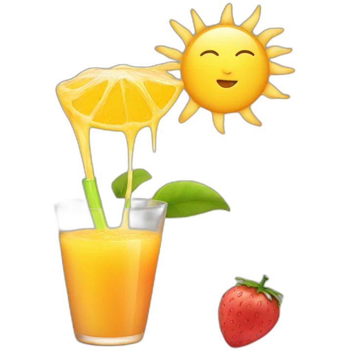 sun drinking juice emoji
