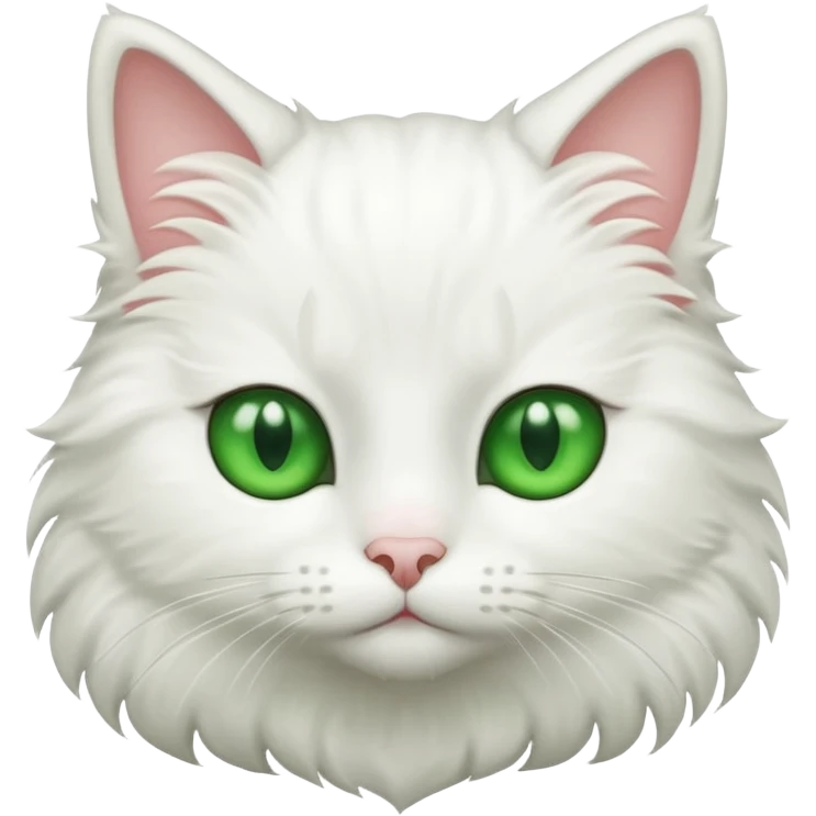 A white cat with  emoji