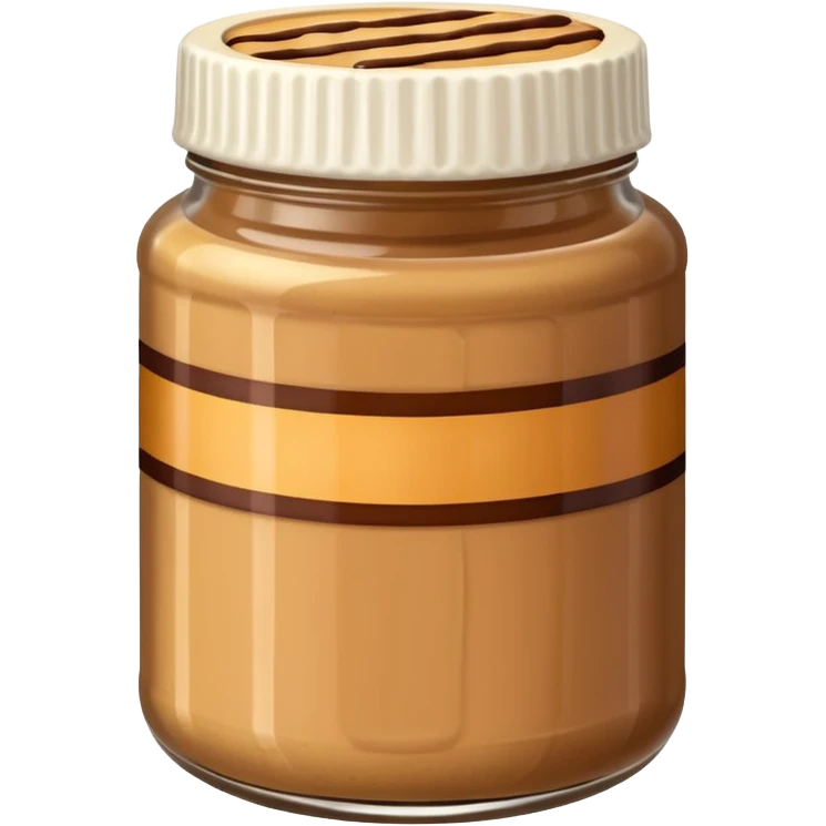 A jar of peanut butter with chocolate stripe: emoji