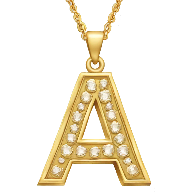 Gold necklace with the letter A pendant  emoji