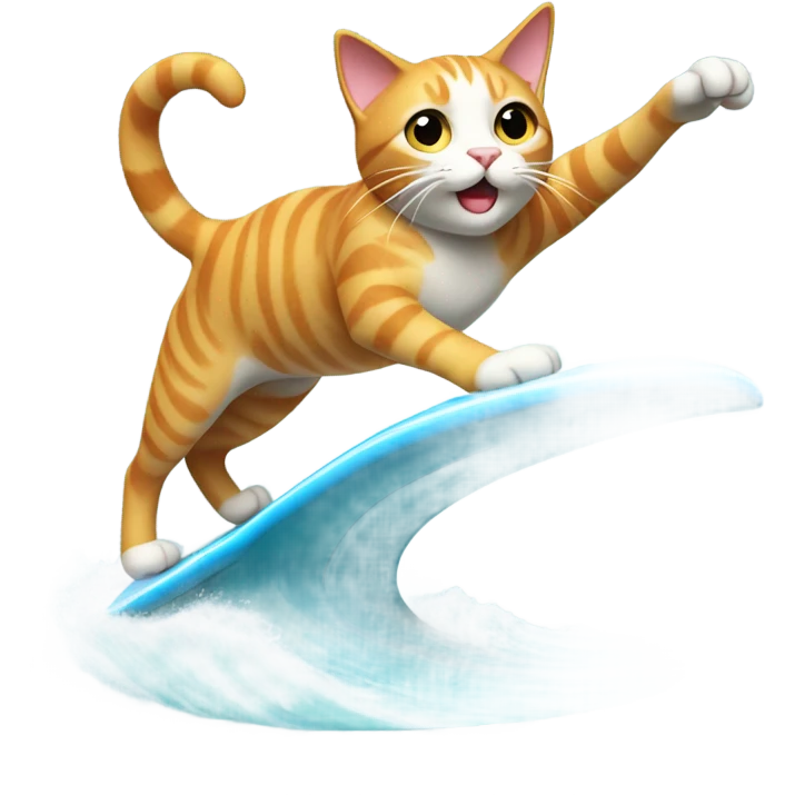 Surfing cat emoji