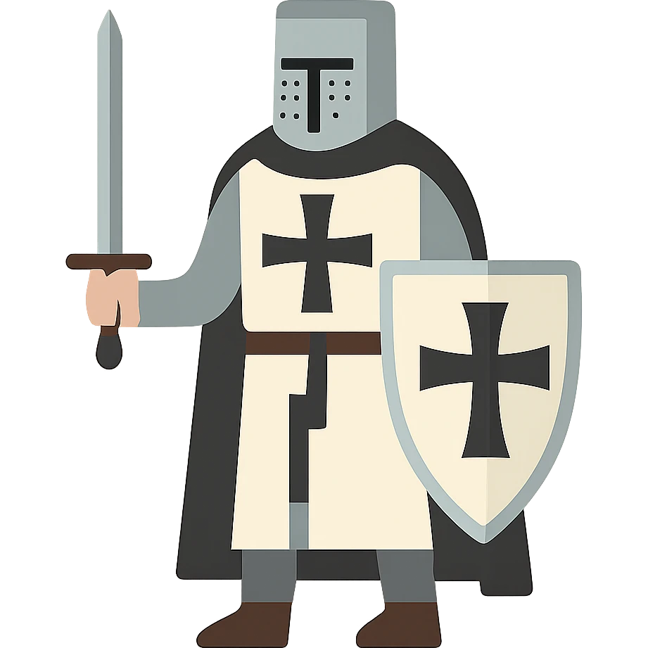 flat design style Teutonic knight emoji