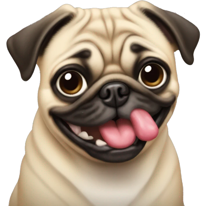 pug with tongue out emoji