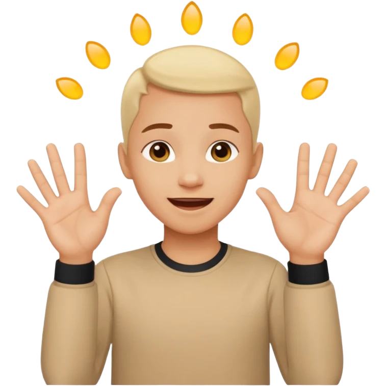mám radost vyjádřeno rukama českým jazykem pro neslyšící emoji