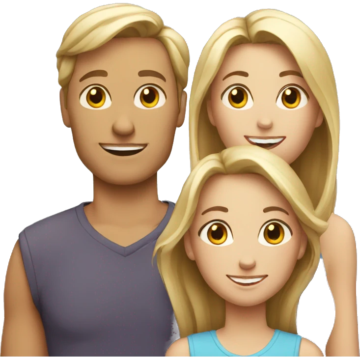 White Family With Three teenage daughters emoji