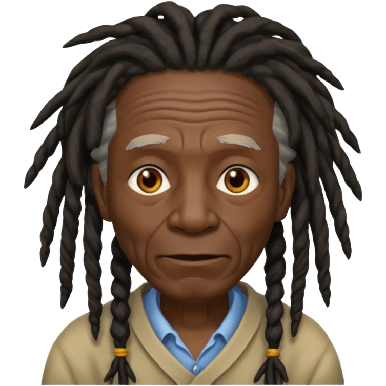 old man with dreadlocks and black skin emoji