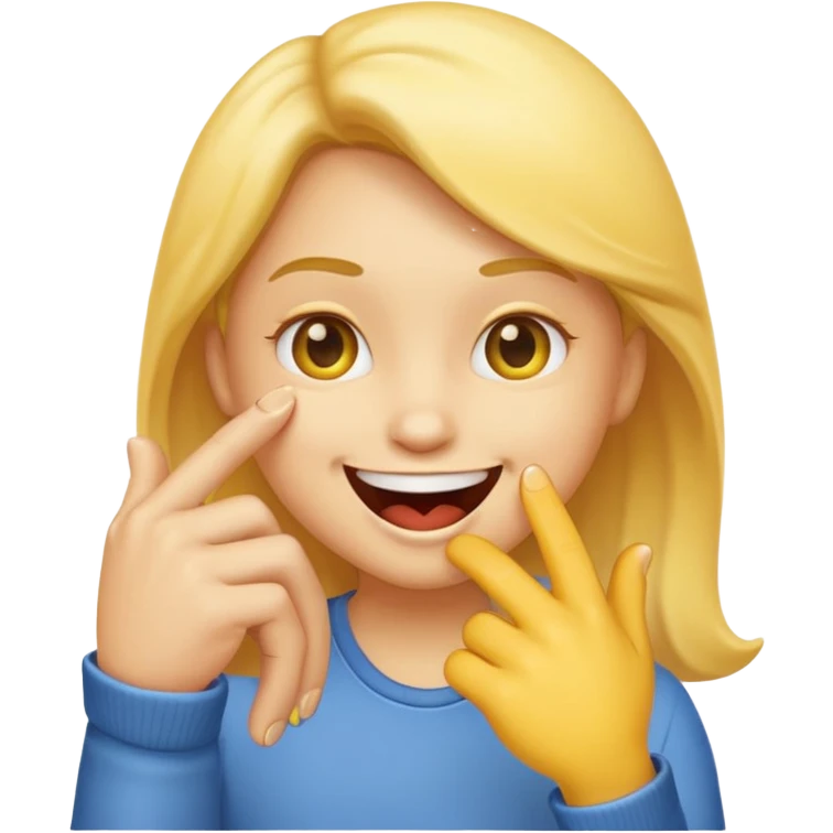 Emoji biting a finger emoji