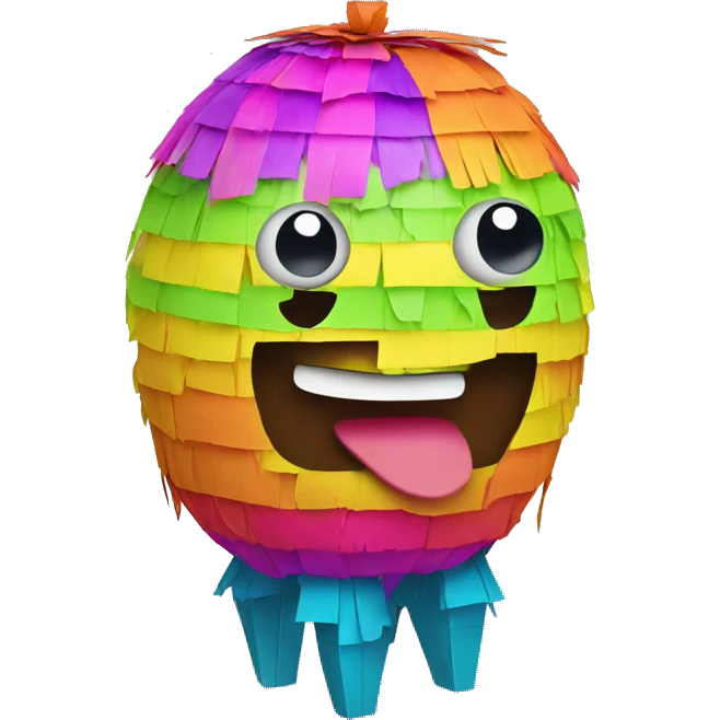 colorful pinata with big eyes and smiling face emoji