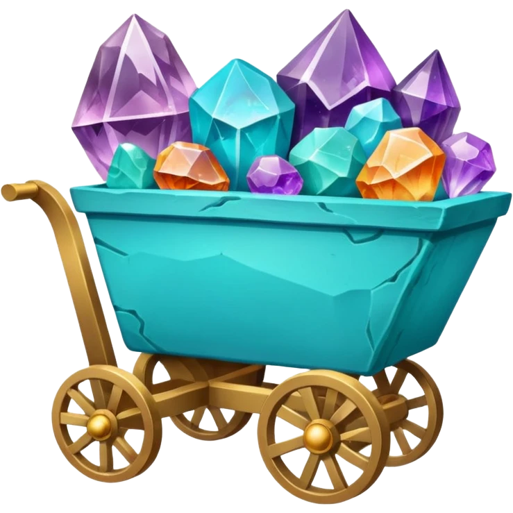 Mine Cart Filled With Colorful Minerals emoji