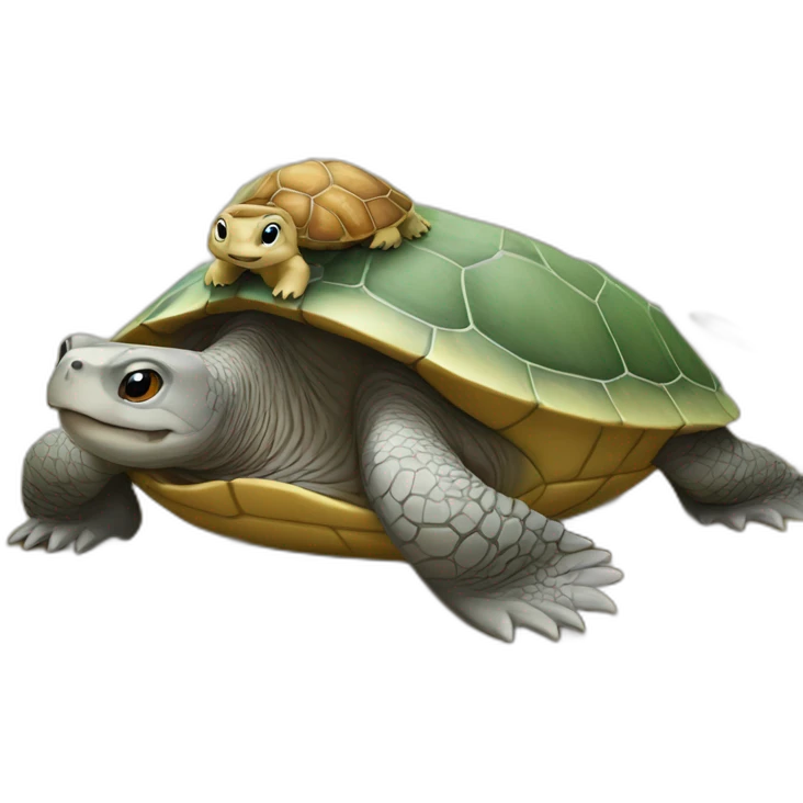 Tortue sur une loutre emoji