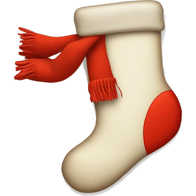 Red christmas stocking with letter L emoji
