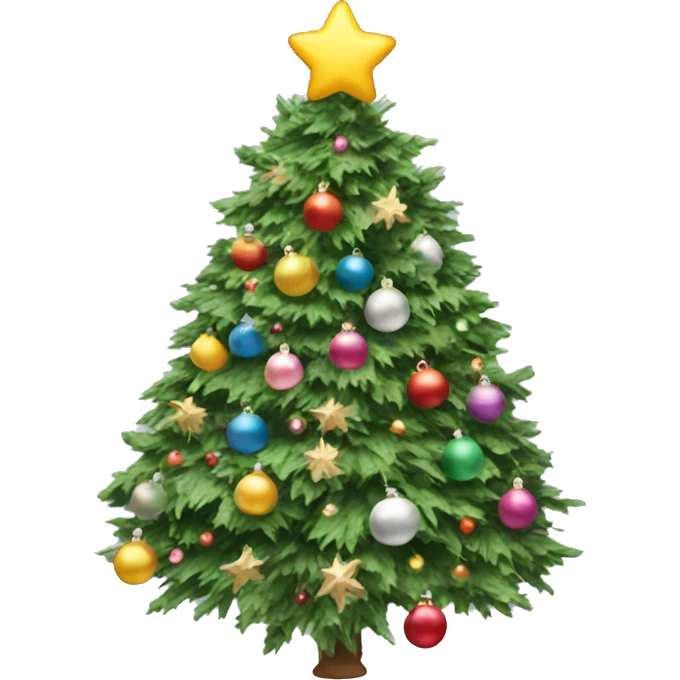 Flocked decorated Christmas tree emoji