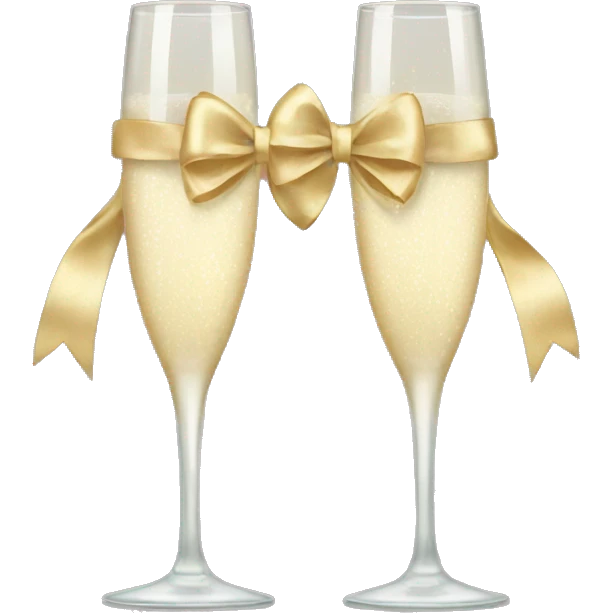 champagne glasses with bows emoji