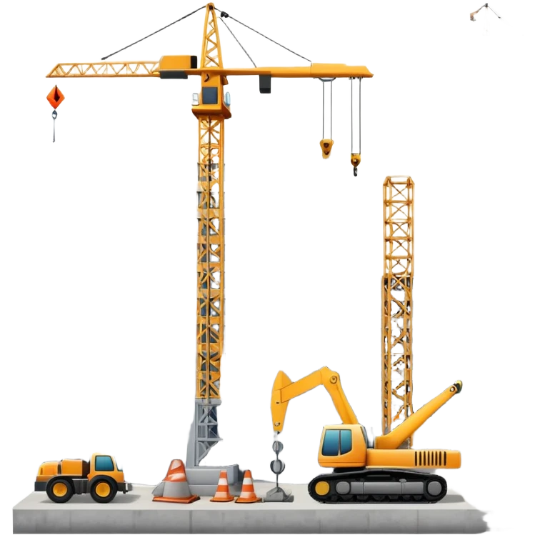 Construction site with crane and building emoji
