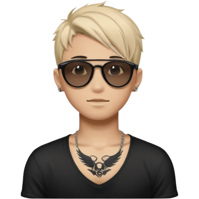 anime boy with tattoo in black oakley sunglasses emoji