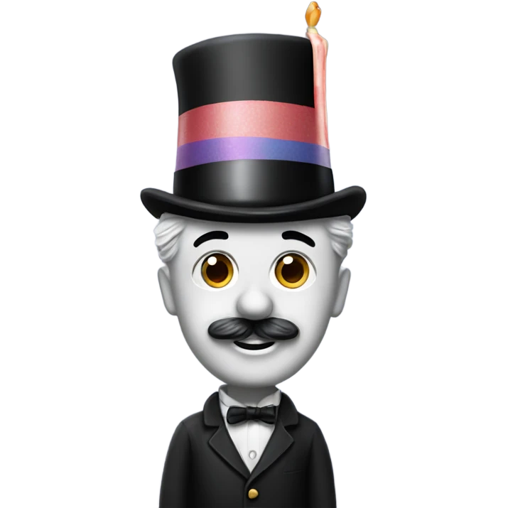 Charlie Chaplin with a birthday hat emoji