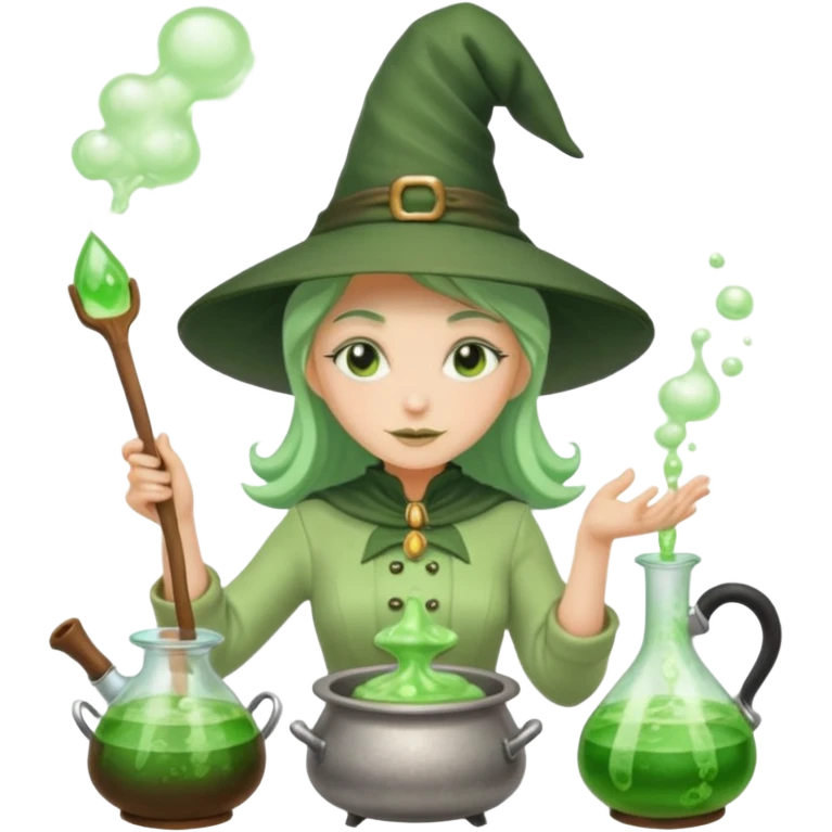 green witch cooking potion emoji